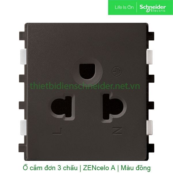 Ổ cắm đơn 3 chấu 16A 84426MUES_BZ_G19 Zencelo A Schneider