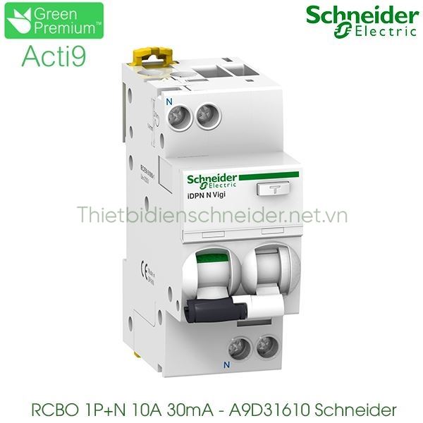 A9D31610 - Aptomat chống giật Schneider Acti9 RCBO 1P+N 10A 30mA