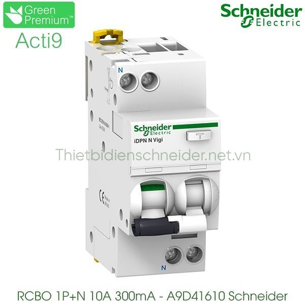 A9D41610 - Aptomat chống giật Schneider Acti9 RCBO 1P+N 10A 300mA