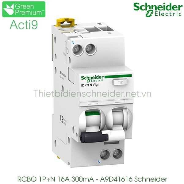 A9D41616 - Aptomat chống giật Schneider Acti9 RCBO 1P+N 16A 300mA