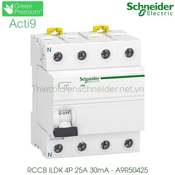 A9R50425 Schneider - RCCB Acti9 iID K 30mA 4P 25A 380-415VAC
