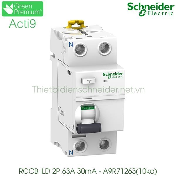 A9R71263(10ka) Schneider - RCCB Acti9 iID 30mA 2P 63A 220-240VAC