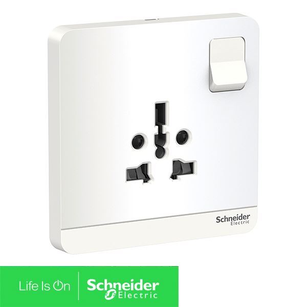 E8315TS_WE_G19 Schneider - Bộ ổ cắm đơn đa năng 16A có công tắc