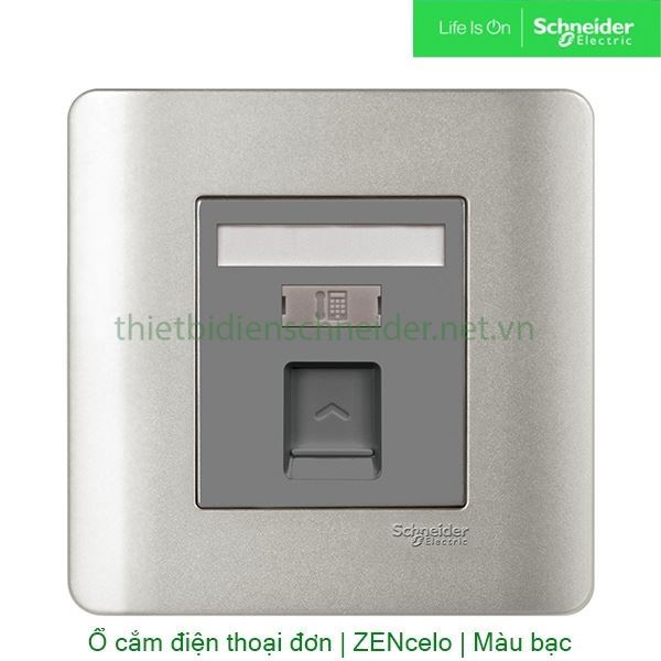 Bộ ổ cắm điện thoại đơn E8431RJS4_SA_G19 Zencelo Schneider