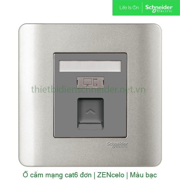 Bộ ổ cắm mạng cat6 đơn E8431RJS_6_SA_G19 Zencelo Schneider