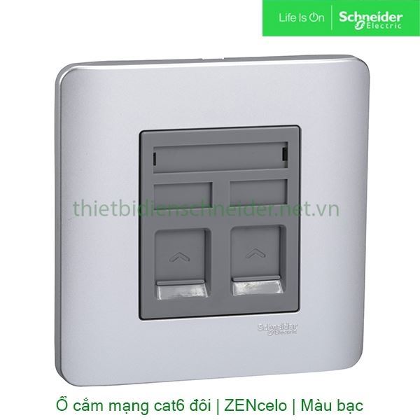 Bộ ổ cắm mạng cat6 đôi E8432RJS_6_SA_G19 Zencelo Schneider