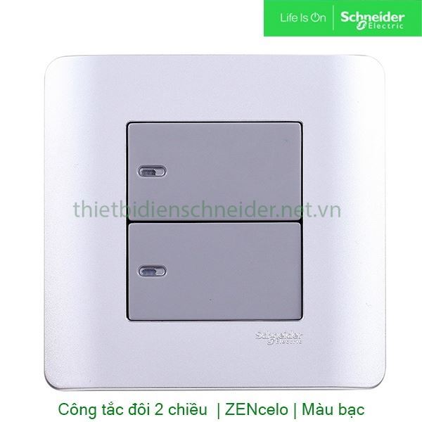 Bộ công tắc đôi 2 chiều 16A E8432_2_SA_G19 Zencelo Schneider