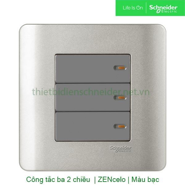 Bộ công tắc ba 2 chiều 16A E8433_2_SA_G19 Zencelo Schneider