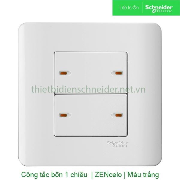 Bộ công tắc bốn 1 chiều 16A E8434_1_G19 Zencelo Schneider