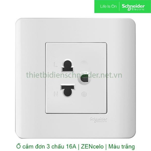 Bộ ổ cắm đơn 3 chấu 16A E84426UESTR_WE_G19 Zencelo Schneider