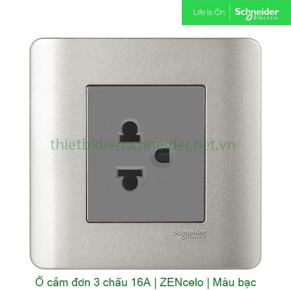 Bộ ổ cắm đơn 3 chấu 16A E84426UESTR_SA_G19 Zencelo Schneider