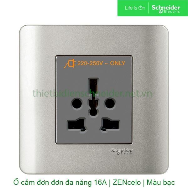 Bộ ổ cắm đơn đa năng 16A E84426_16TS_SA_G19 Zencelo Schneider