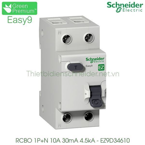 EZ9D34610 Schneider - Aptomat chống giật Easy9 RCBO 1P+N 10A 30mA 4.5kA 