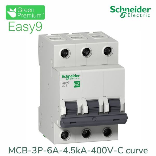 EZ9F34306 Schneider - Aptomat Easy9 MCB 3P 6A 4.5kA