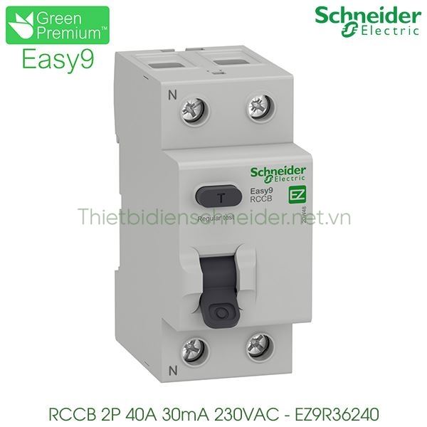 EZ9R36240 - CB Chống giật Schneider Easy9 30mA 2P 40A 230VAC