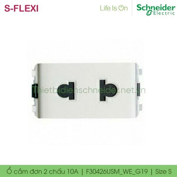 Ổ cắm đơn 2 chấu 10A F30426USM_WE_G19 S-Flexi Schneider, size S