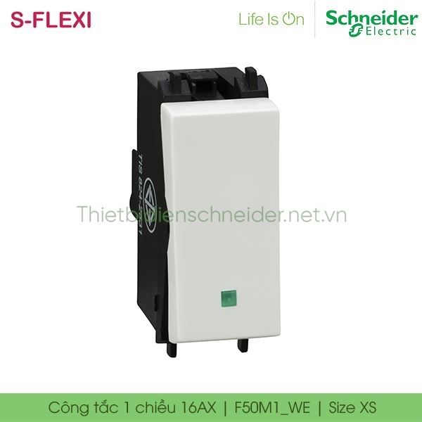 Công tắc 1 chiều 16AX F50M1_WE S-Flexi Schneider, size XS