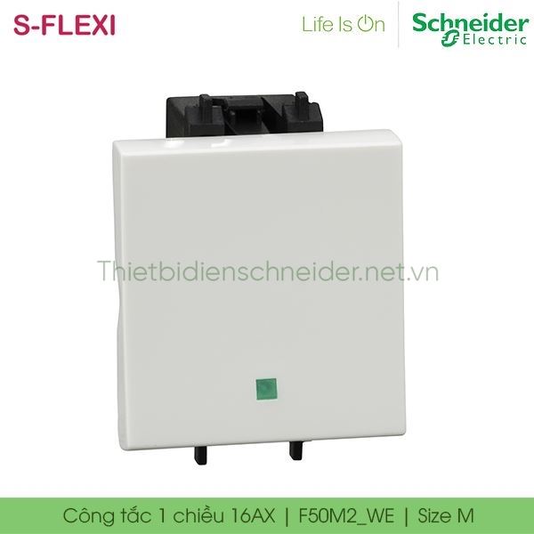 Công tắc 1 chiều 16AX F50M2_WE S-Flexi Schneider, size M