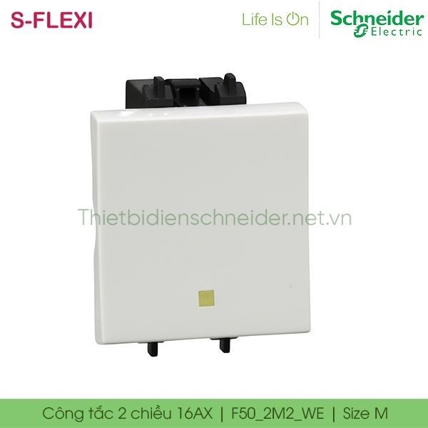 Công tắc 2 chiều 16AX F50_2M2_WE S-Flexi Schneider, size M