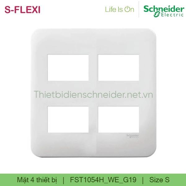 Mặt cho 4 thiết bị FST1054H_WE_G19 S-Flexi Schneider, size S