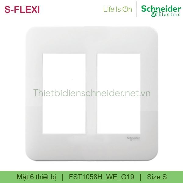 Mặt cho 6 thiết bị FST1058H_WE_G19 S-Flexi Schneider, size S