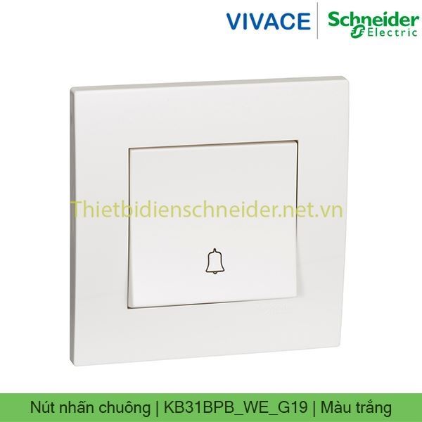 Nút nhấn chuông cửa 10A KB31BPB_WE_G19 Vivace Schneider