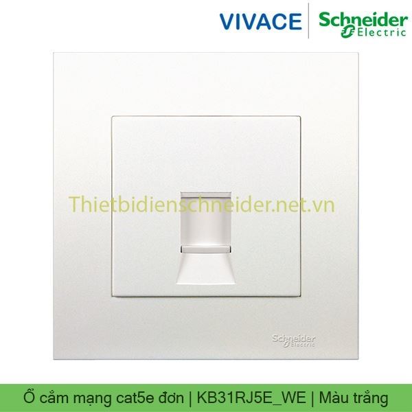 Ổ cắm mạng cat5e đơn KB31RJ5E_WE Vivace Schneider