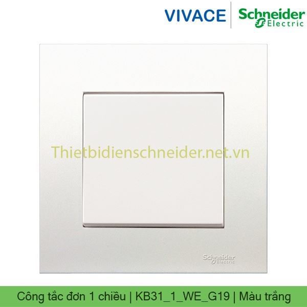 Công tắc đơn 1 chiều 16AX KB31_1_WE_G19 Vivace Schneider