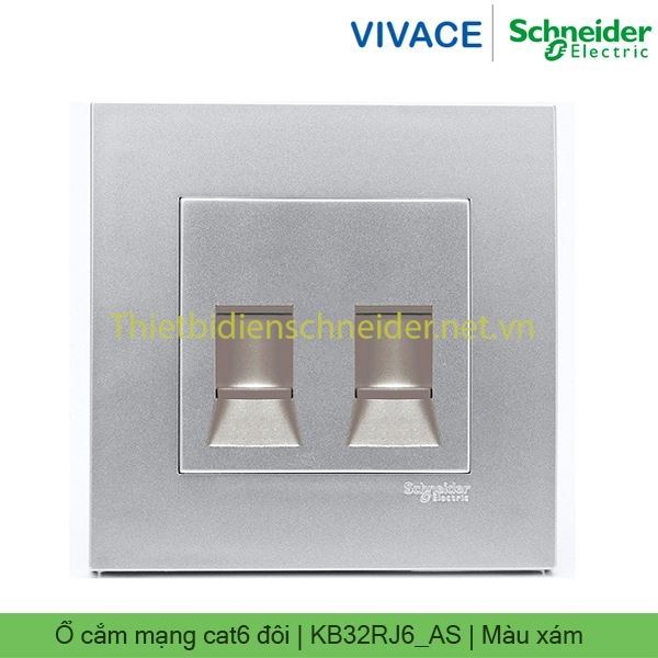 Ổ cắm mạng cat6 đôi KB32RJ6_AS Vivace Schneider