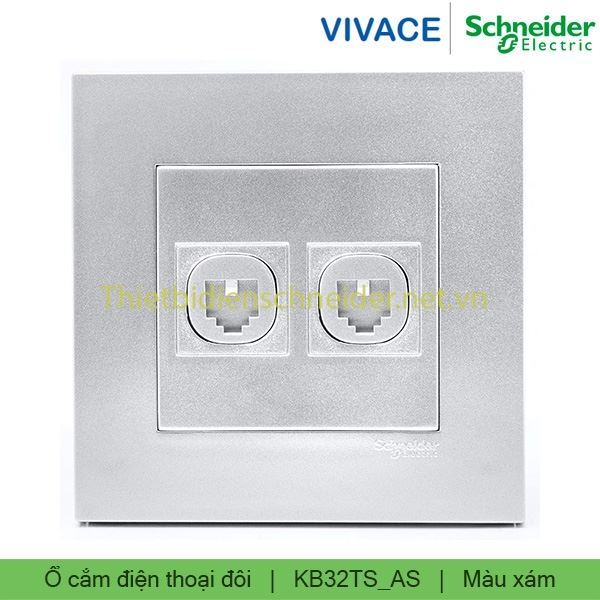 Ổ cắm điện thoại đôi KB32TS_AS Vivace Schneider