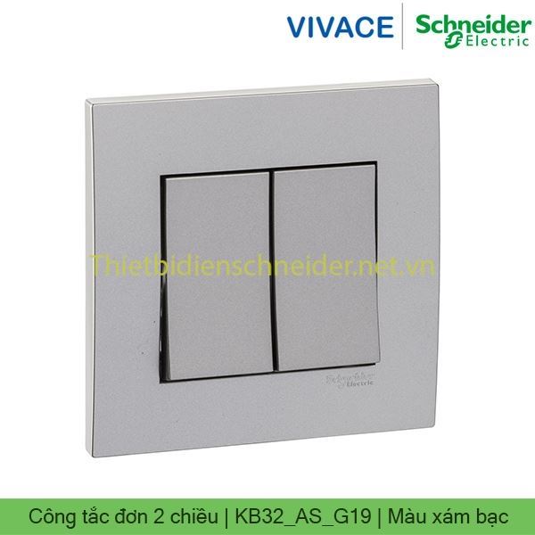 Công tắc đôi 2 chiều 16AX KB32_AS_G19 Vivace Schneider