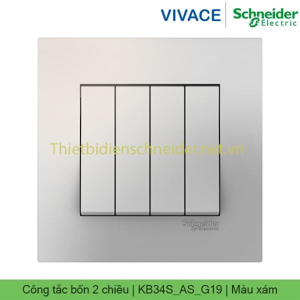 Công tắc bốn 2 chiều 16AX KB34S_AS_G19 Vivace Schneider