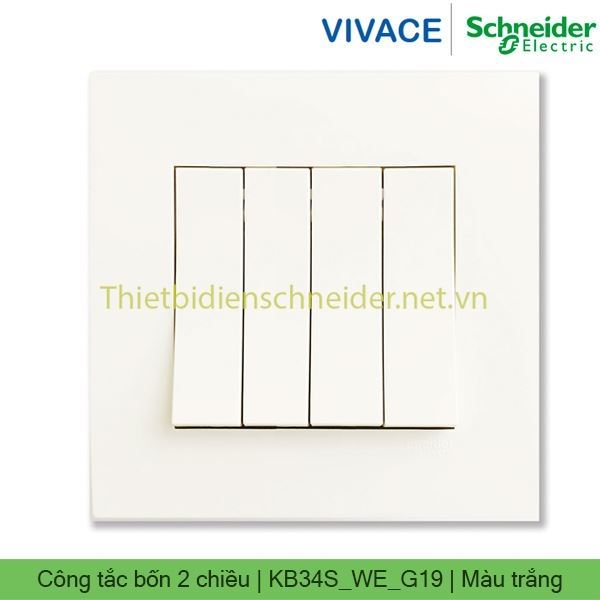 Công tắc bốn 2 chiều 16AX KB34S_WE_G19 Vivace Schneider