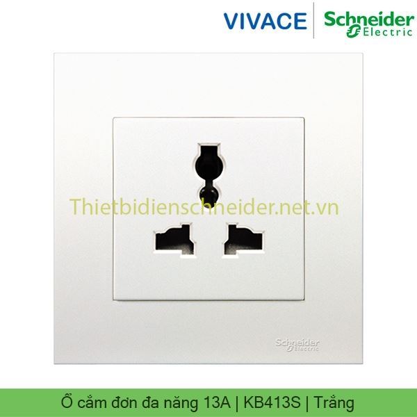 Ổ cắm đơn đa năng 13A KB413S Vivace Schneider