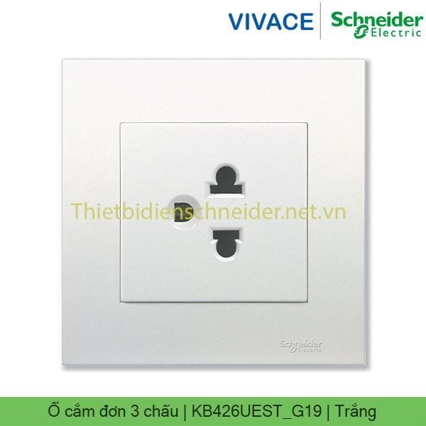 Ổ cắm đơn 3 chấu 16A KB426UEST_G19 Vivace Schneider