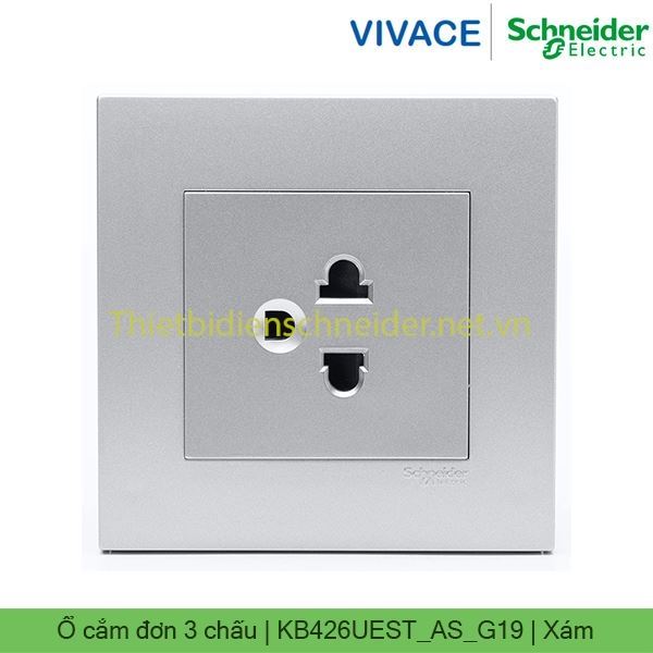 Ổ cắm đơn 3 chấu 16A KB426UEST_AS_G19 Vivace Schneider