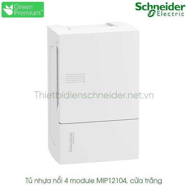 MIP12104 Schneider - Tủ điện nhựa nổi, cửa trắng 4 module Resi9 MP