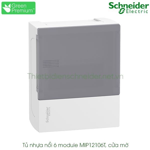 MIP12106T Schneider - Tủ điện nhựa nổi, cửa mờ 6 module Resi9 MP