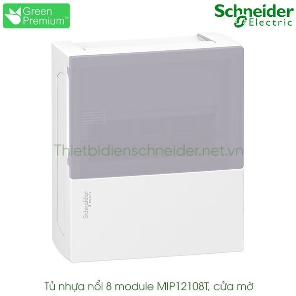 MIP12108T Schneider - Tủ điện nhựa nổi, cửa mờ 8 module Resi9 MP
