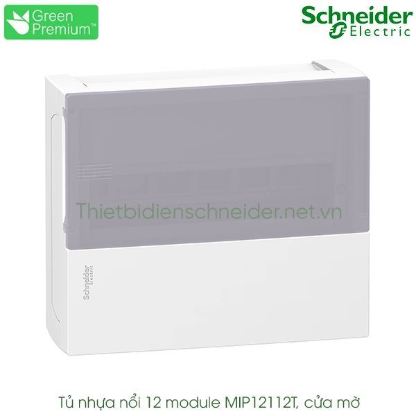 MIP12112T Schneider - Tủ điện nhựa nổi, cửa mờ 12 module Resi9 MP