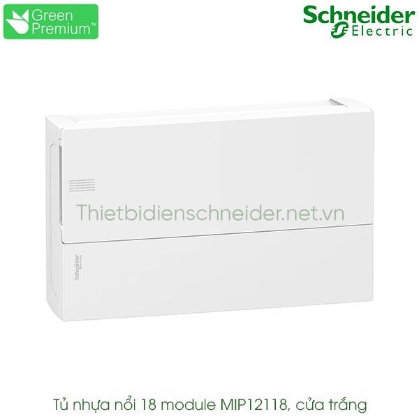 MIP12118 Schneider - Tủ điện nhựa nổi, cửa trắng 18 module Resi9 MP