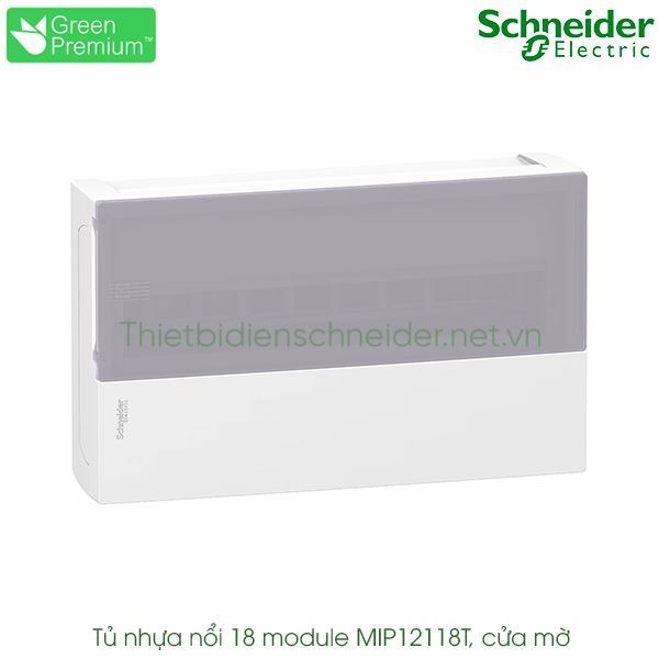 MIP12118T Schneider - Tủ điện nhựa nổi, cửa mờ 18 module Resi9 MP