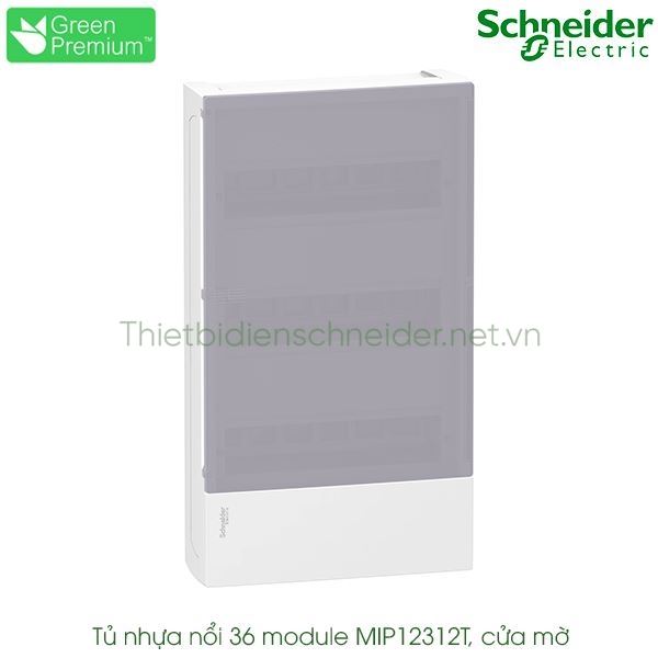 MIP12312T Schneider - Tủ điện nhựa nổi, cửa mờ 36 module Resi9 MP