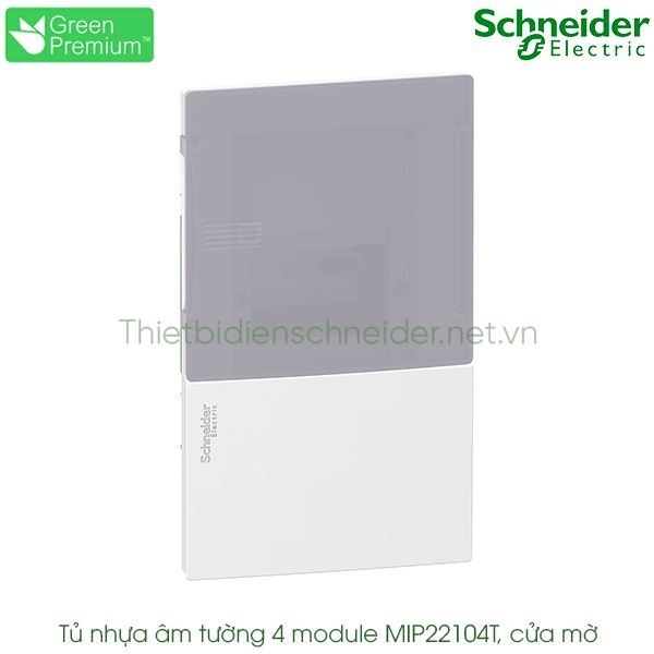 MIP22104T Schneider - Tủ điện nhựa âm tường, cửa mờ 4 module Resi9 MP