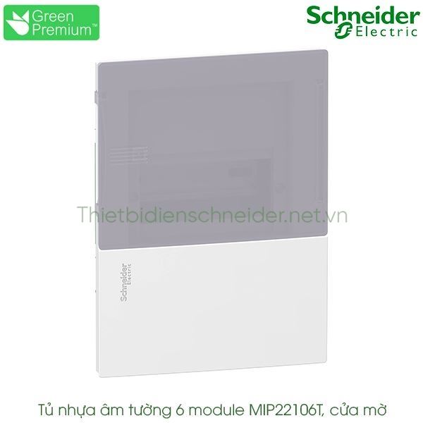 MIP22106T Schneider - Tủ điện nhựa âm tường, cửa mờ 6 module Resi9 MP
