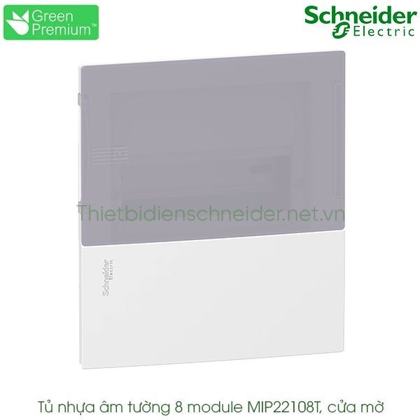 MIP22108T Schneider - Tủ điện nhựa âm tường, cửa mờ 8 module Resi9 MP