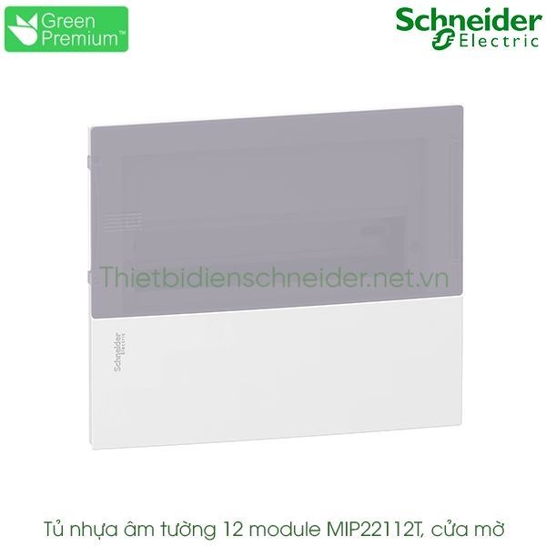 MIP22112T Schneider - Tủ điện nhựa âm tường, cửa mờ 12 module Resi9 MP