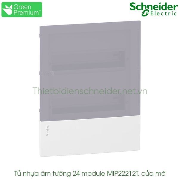 MIP22212T Schneider - Tủ điện nhựa âm tường, cửa mờ 24 module Resi9 MP