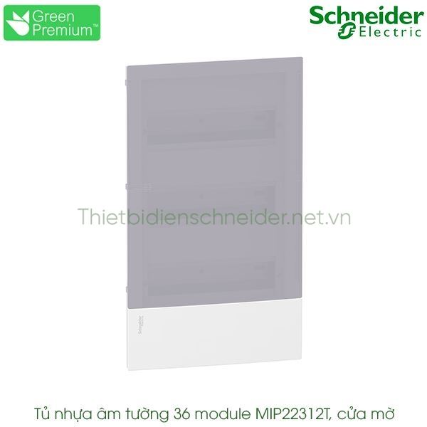 MIP22312T Schneider - Tủ điện nhựa âm tường, cửa mờ 36 module Resi9 MP