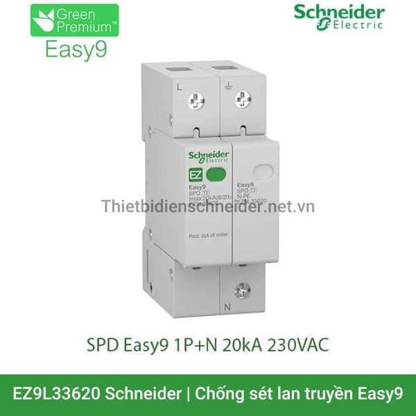 EZ9L33620 Schneider -  Chống sét lan truyền Easy9 SPD 1P+N 20kA 230V